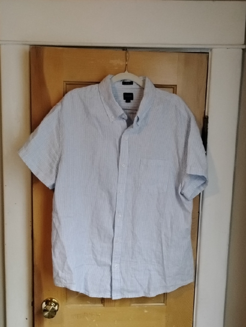 J Crew Mens Linen Blend Shirt, XL Slim